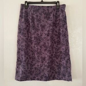 Leslie Fay Purple Floral Pencil Skirt